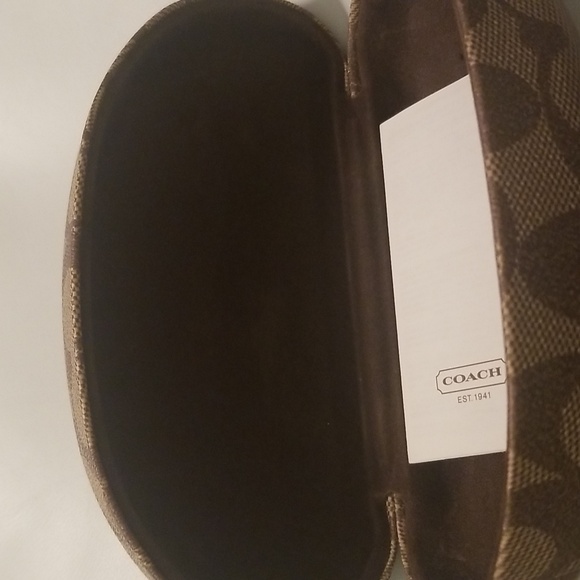 Women's Coach Sunglasses Case; Brown and Tan Monogrammed CC's; One Size - Picture 7 of 10